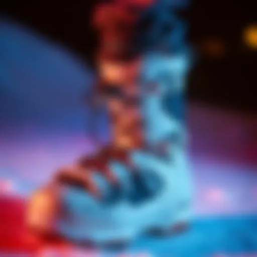 Detailed view of the 32 STW Double Boa snowboard boot showcasing its design features