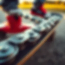 Close-up of a skateboard chain showcasing its durability