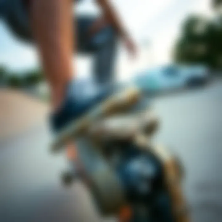 Skateboarder with Quality Chain Skateboarder performing tricks with a well-maintained chain