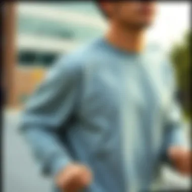 Comfortable Active Use Sweatshirt Active person wearing a comfortable sweatshirt during exercise