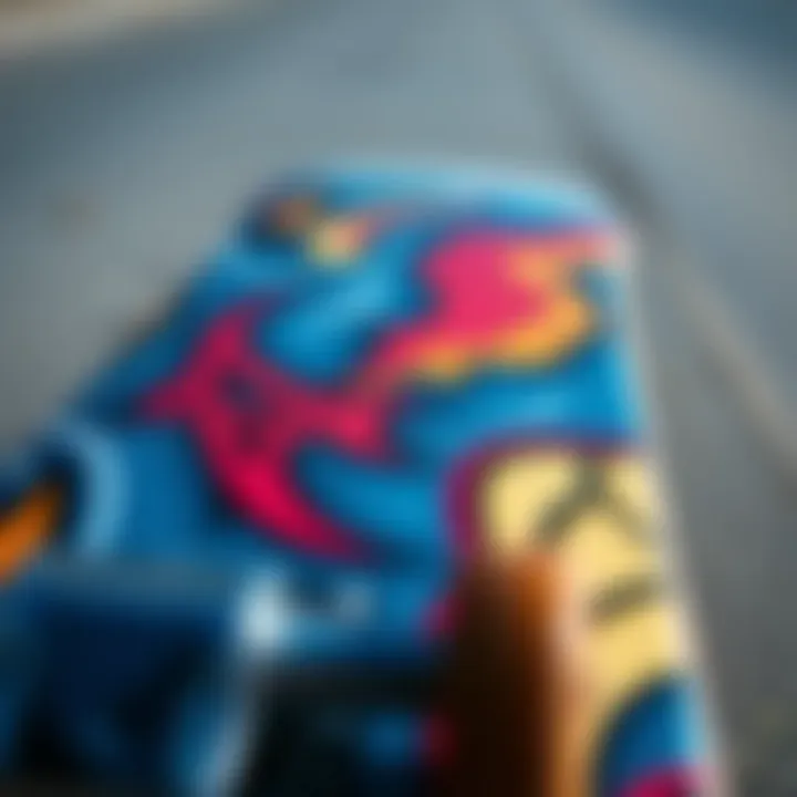 Unique Graphics on Airwalk Skateboards A close-up of the unique graphics on an Airwalk skateboard