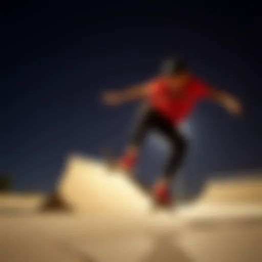 Nyjah Huston in Action Nyjah Huston executing a trick on a skateboard