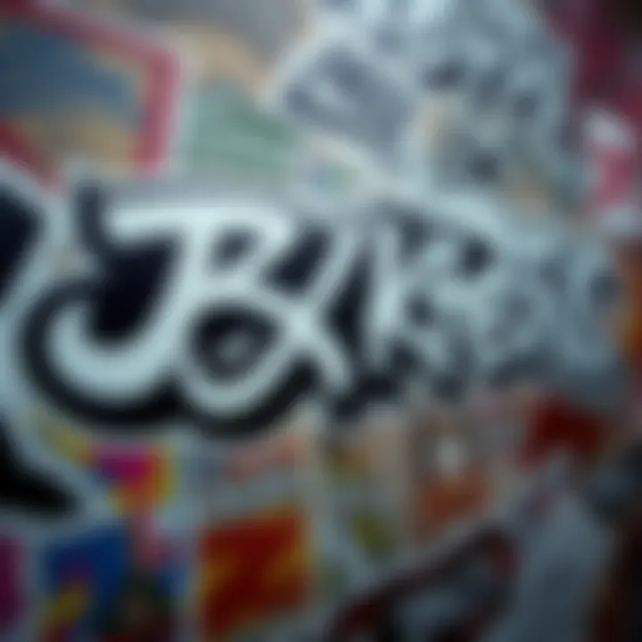 Box Logo Stickers as Graffiti Art An artistic representation of box logo stickers in a graffiti style, reflecting their cultural significance.