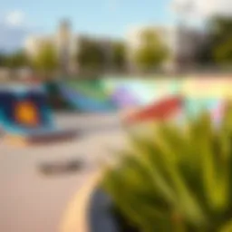 A vibrant Braille skate park showcasing adaptive ramps and features for diverse skaters