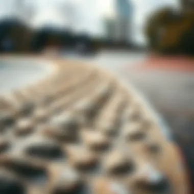 Textural Accessibility in Braille Skate Park A close-up of the unique textures used in Braille skate parks for accessibility
