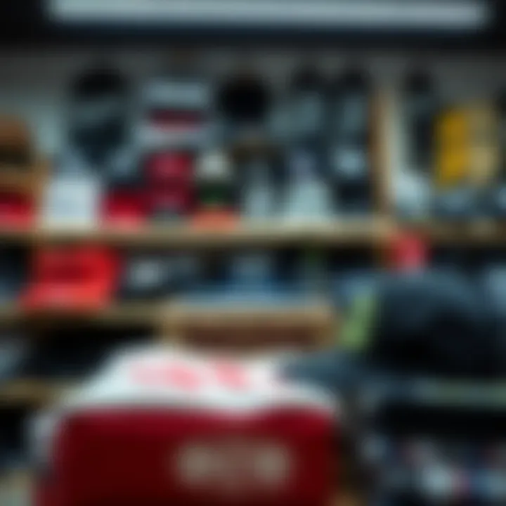 Product Offerings from Brixton A display of Brixton products at a skate shop