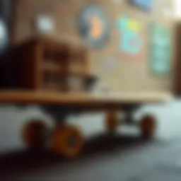 A vintage skateboard showcasing Brixton's heritage