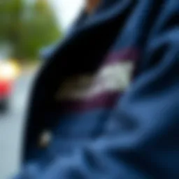Close-up of Brixton trucker jacket detailing