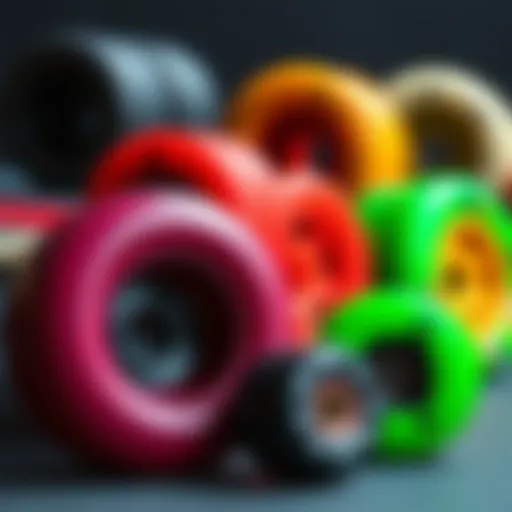 Variety of Skateboard Wheel Sizes and Colors Different skateboard wheels showcasing various sizes and colors