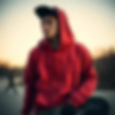 Skateboarder showcasing comfort in a fitted hoodie