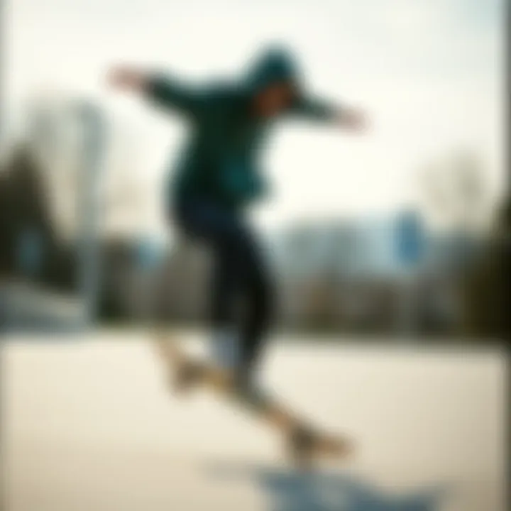 Skateboarder in a stylish hoodie performing a trick