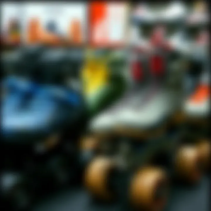 Variety of skates displayed for selection