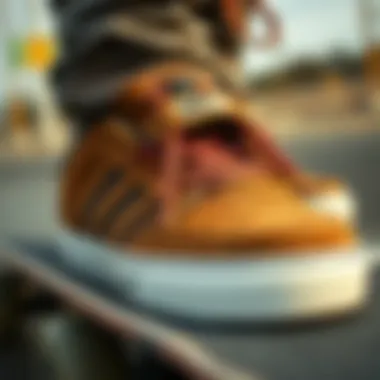 Close-up of Innovative Skateboard Shoe Designs Close-up of innovative skateboard shoe designs