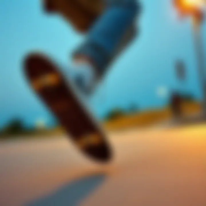 Performance of Sk8 Hi Leather in Action Skateboarder performing tricks while wearing Sk8 Hi Leather