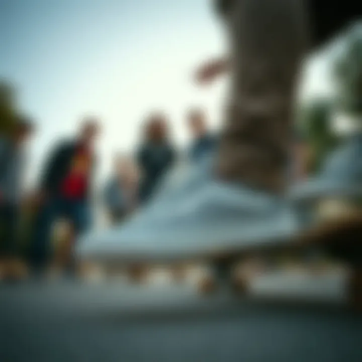 Vans Ultrarange Rapidweld in the Skateboarding Culture Group of skateboarders wearing Vans Ultrarange Rapidweld in grey, representing community culture.