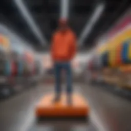 A vibrant display of streetwear options in a trendy retail store
