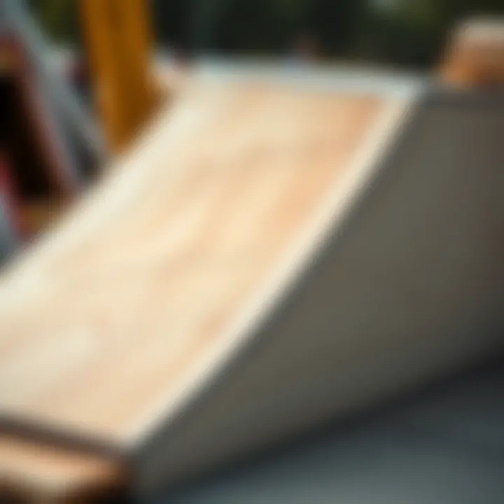 Skateboard Ramp Construction Materials Close-up of skateboard ramp construction materials