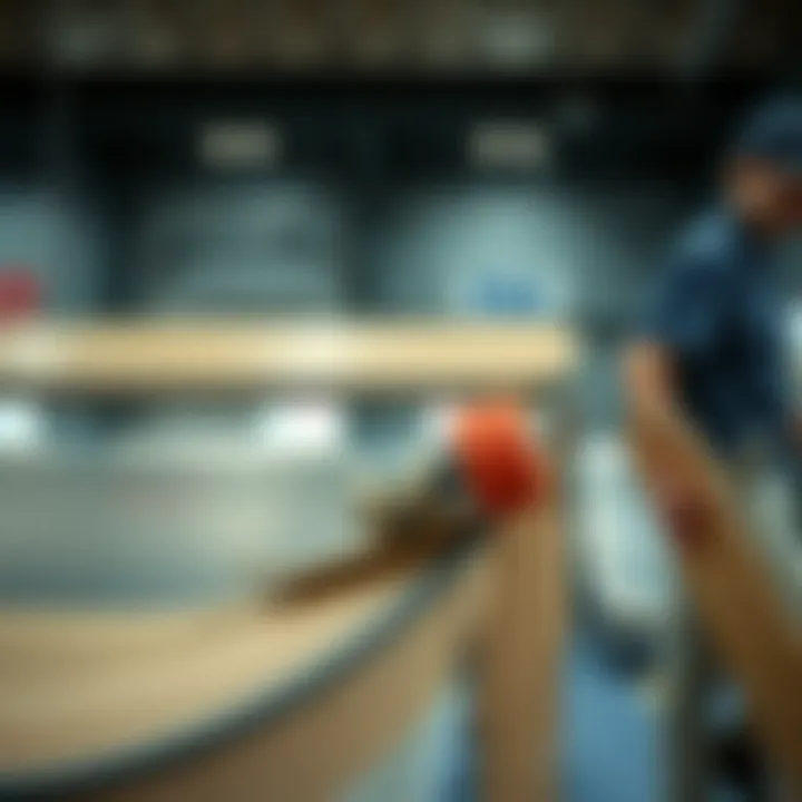 Upkeep of Skateboard Ramps Maintenance tasks being performed on skateboard ramps