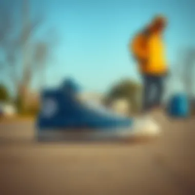 Historical evolution of the Converse Blue Hi-Top in skate culture.