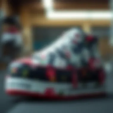 Converse Floral Platform Sneaker Presentation Stylish Converse floral platform sneaker on display