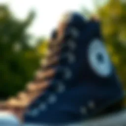 Close-up view of the Converse Platform High Top showcasing its unique design elements