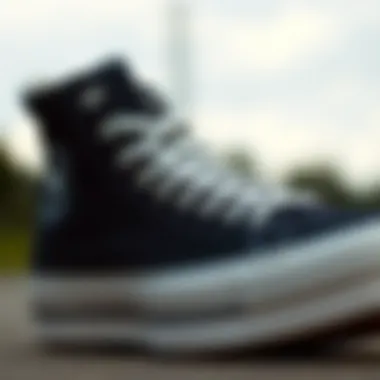 Side view of the Converse Platform High Top highlighting the quality materials used