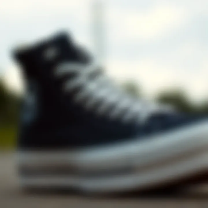 Side view of the Converse Platform High Top highlighting the quality materials used