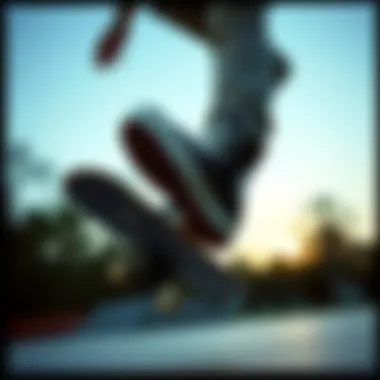 A skateboarder wearing the Converse Platform High Top during a trick