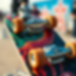 Detailed view of the Creature 8.5 deck showcasing its unique graphic design and finish