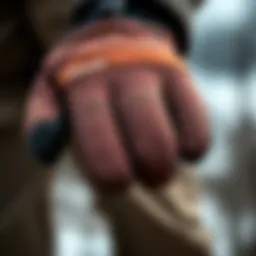 Close-up of the Dakine Fleetwood Mittens showcasing insulation material