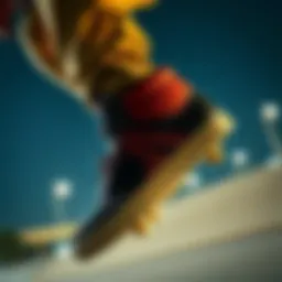 Dynamic skateboarding action featuring DC high tops