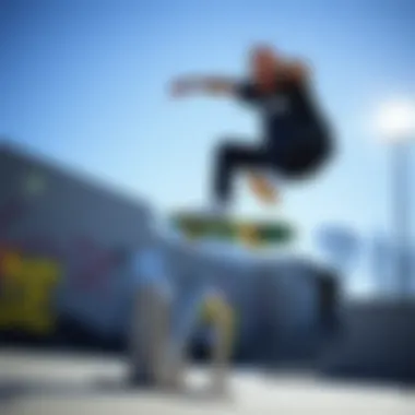Performance in Action with DC Shoes Court Graffik Skater performing tricks while wearing DC Shoes Court Graffik