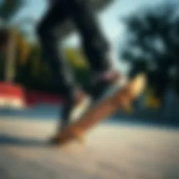 Dynamic view of a skater performing tricks