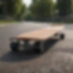 An artistic view of the eggboard skateboard showcasing its unique shape and design