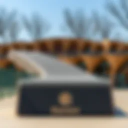 Close-up view of Element skateboard rail showcasing its design details