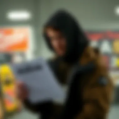 Consumer examining the warranty terms and conditions