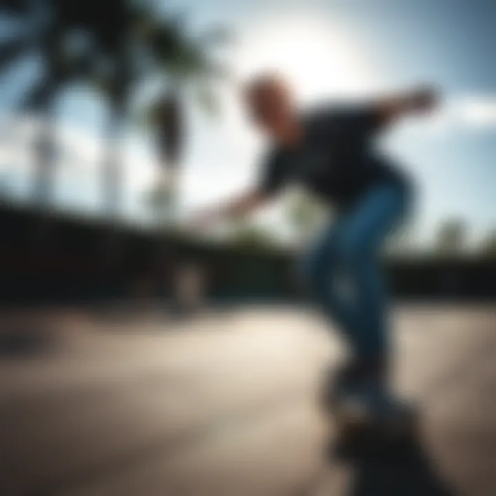Skateboarding with Clarity and Style Skateboarder wearing Oakley Holbrook sunglasses in action