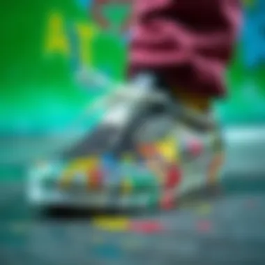 Creative Paint Application on Vans Colorful splashes of paint on Vans shoes