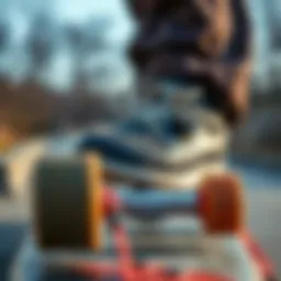 Close-up of skateboard gear showcasing waterproof material