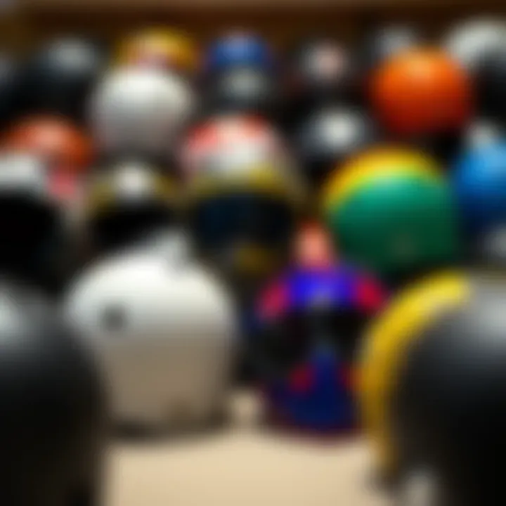 Diverse Designs of Skateboard Helmets A variety of skateboard helmets arranged to highlight different designs and colors.