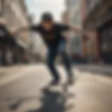 Dynamic skateboarder showcasing unique body movement