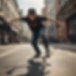 Dynamic skateboarder showcasing unique body movement