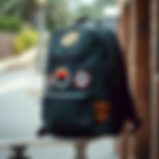 A Unique Backpack for the Skate Community Stylish skate backpack with unique patches