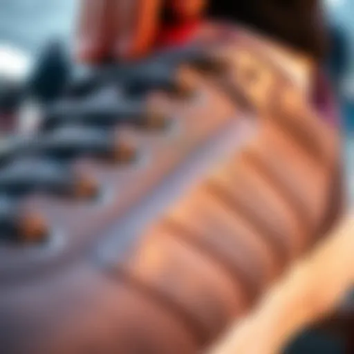 Close-up of breathable fabric used in skate shoes