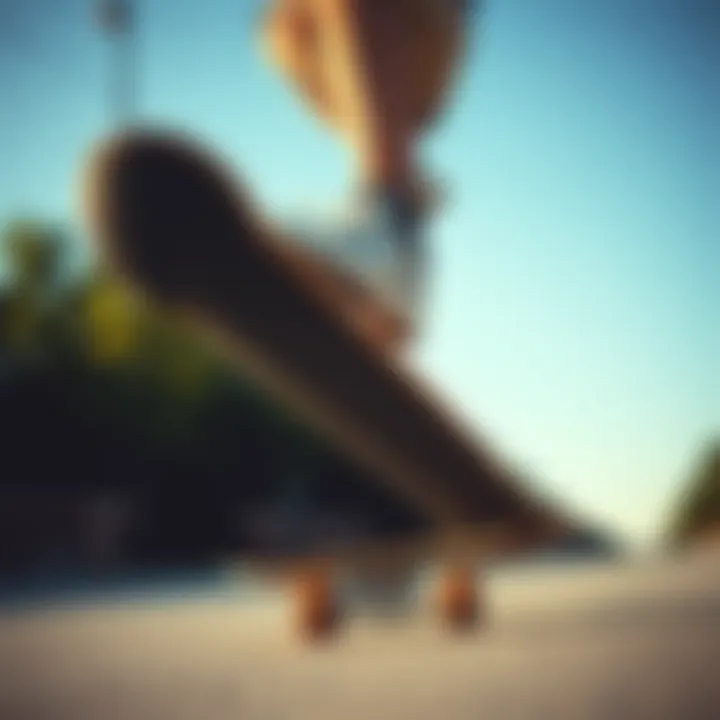 Skateboarding with Breathable Footwear Skateboarder performing tricks with breathable shoes