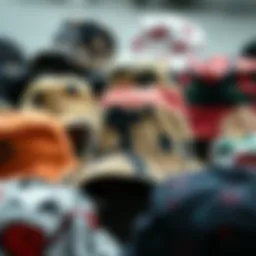 A collection of stylish bucket hats in various colors and patterns