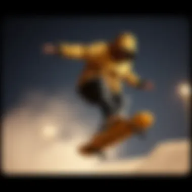 Skateboarder in Burton Jacket A skateboarder wearing a Burton jacket performing a trick