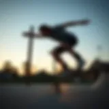 Faith in Motion: Skateboarding and Spirituality A skateboarder performing a trick with a cross symbol in the background