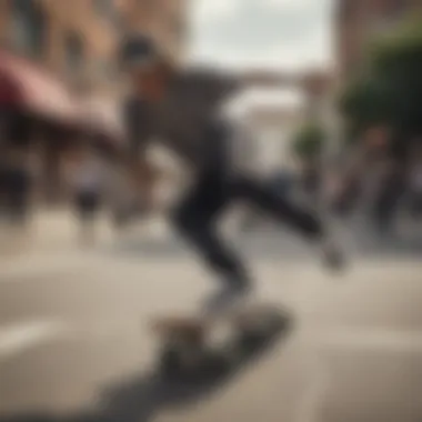 Diverse Skateboarding Scene Skateboarding scene featuring diverse riders in alternative clothing