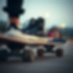 Converse black embroidered floral sneakers on a skateboard